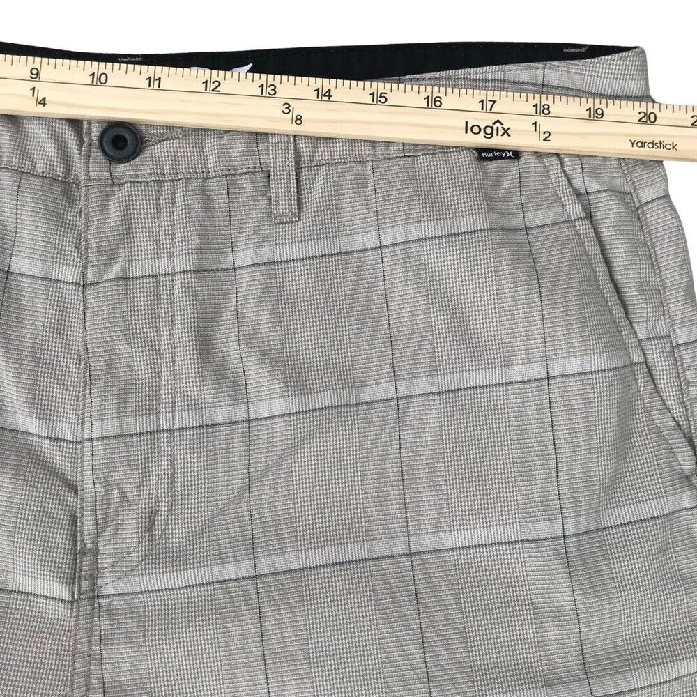 Hurley Golf Chino Plaid Shorts Men's Size 38 Khaki Checkered Flat Front Pockets - Picture 10 of 16